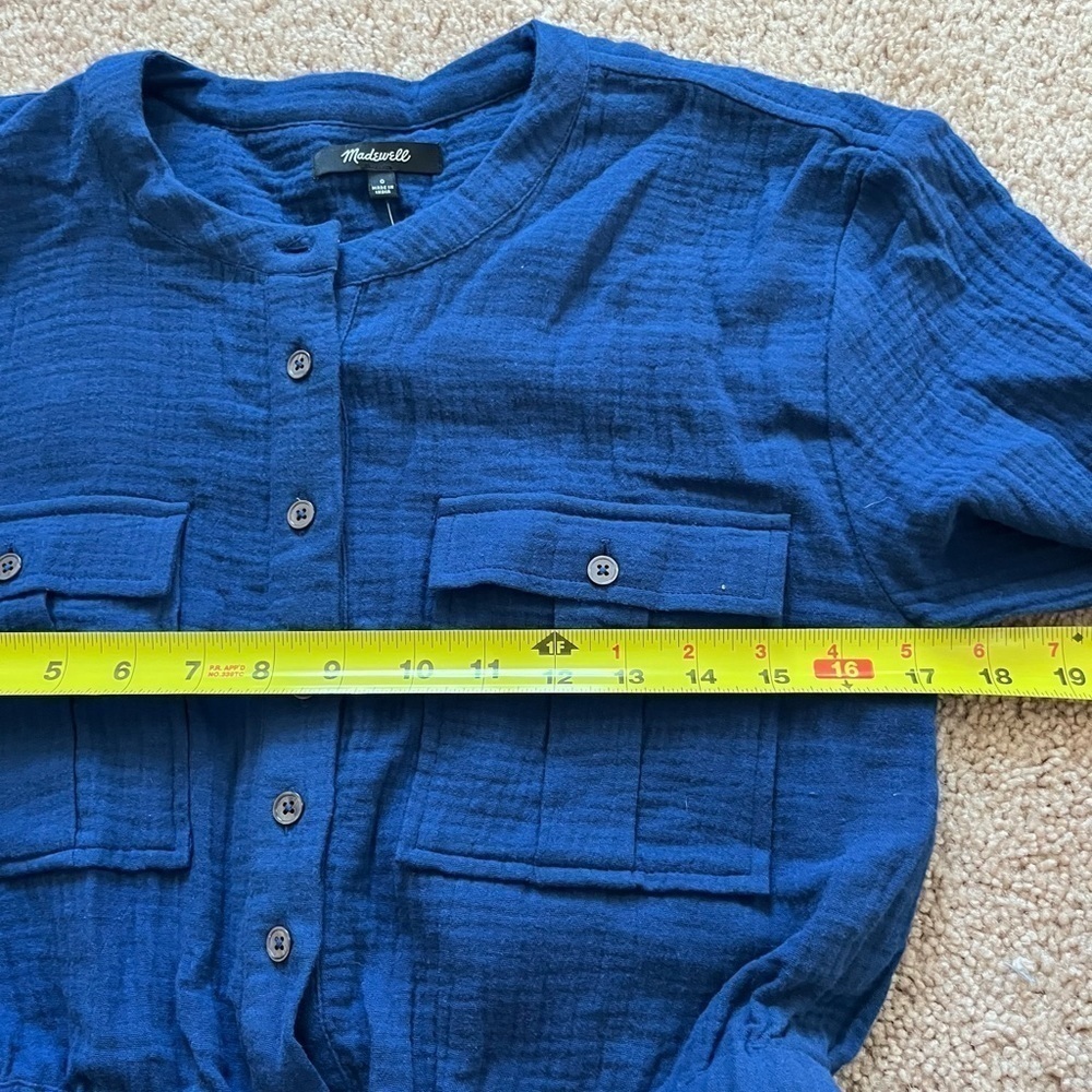 Madewell Lightspun Tapered Leg Jumpsuit Size 0 New with Tags Blue - Picture 7 of 10